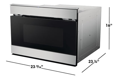 Sharp SMD2489ES 24 in. 1.2 cu. ft. Built-In Smart Microwave Drawer Oven
Easy Wave Open, Concealed Glass Touch Control Panel, Works with Alexa Certified, Edge to Edge Black Glass, Stainless