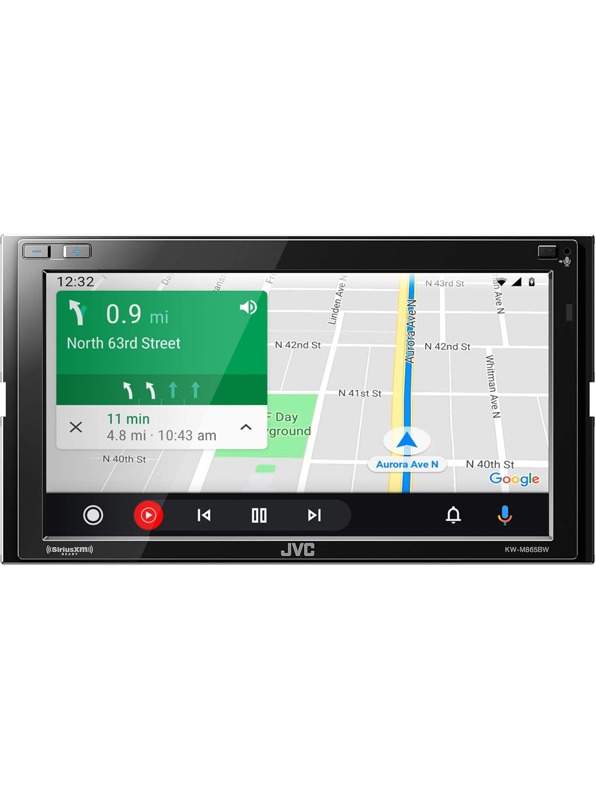 JVC Ingeboude Wi-Fi vir Draadlose CarPlay Android Auto, 6.8" LCD Raakskerm, AM/FM, Bluetooth, MP3-Speler, USB-Poort, Dubbel DIN, 13-Band EQ, SiriusXM Motorradio