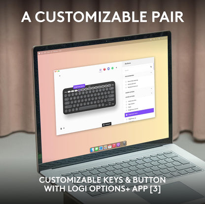 Logitech Pebble 2 Combo vir Mac, Draadlose Sleutelbord en Muis, Skraal, Stil en Draagbaar, Aanpasbaar, Bluetooth-Muis en -Sleutelbord, Maklik-Skakel, vir macOS, iPadOS - Tonal Blou
