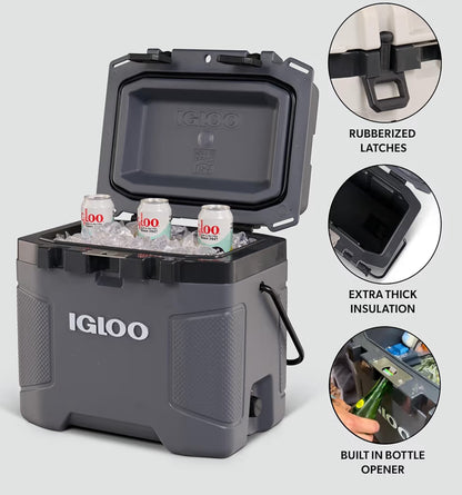Igloo Trailmate Cooler 50Qt Durable Insulated Hard Shell Ice Chest - Carbonite