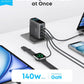 Anker Laptop Charger, 140W MAX USB C Charger, 4-Port Multi-Device Fast Charging, - BLACK