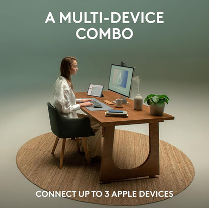 Logitech Pebble 2 Combo vir Mac, Draadlose Sleutelbord en Muis, Skraal, Stil en Draagbaar, Aanpasbaar, Bluetooth-Muis en -Sleutelbord, Maklik-Skakel, vir macOS, iPadOS - Tonal Blou