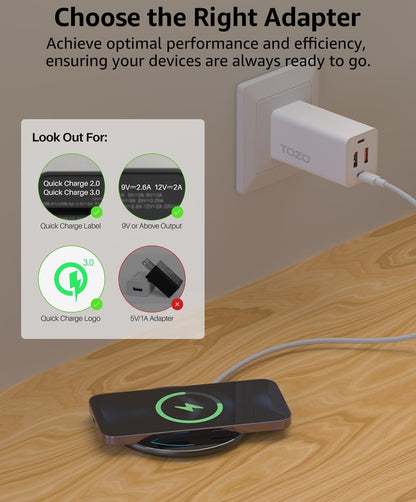 New Anti-Slip Wireless Charger 15W Max Fast Charging Pad Compatible w/ iPhone,Samsung Galaxy - Black