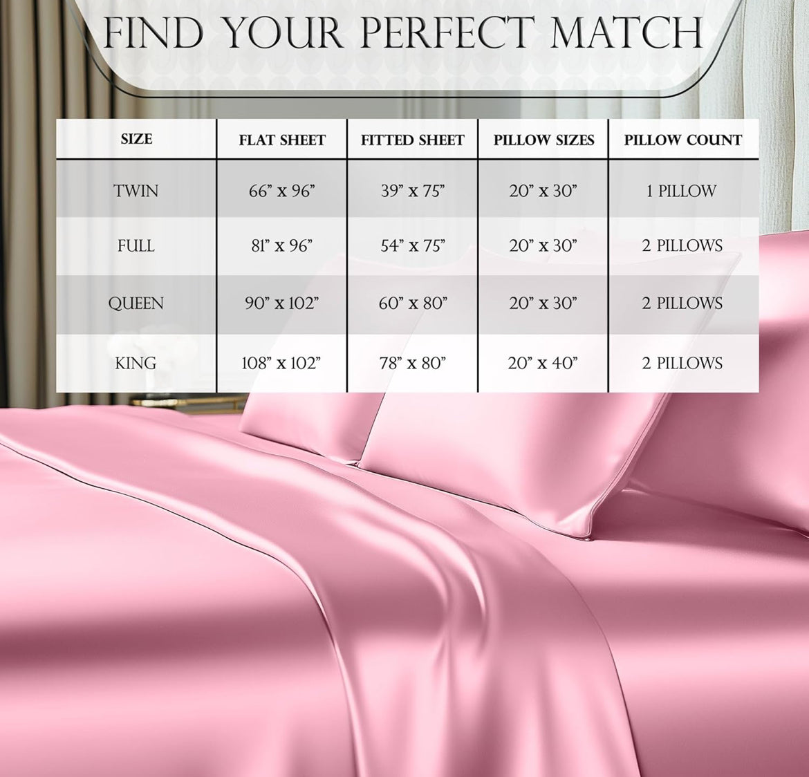 DECOLURE Satin Bed Sheets - 4 Piece Luxury Silky Queen Size Bedding Set - Softer Than Silk, Wrinkle-Free with 15” Deep Pocket Fitted Sheet, Perfect for Hair & Skin, Gifts for Women (Pink)