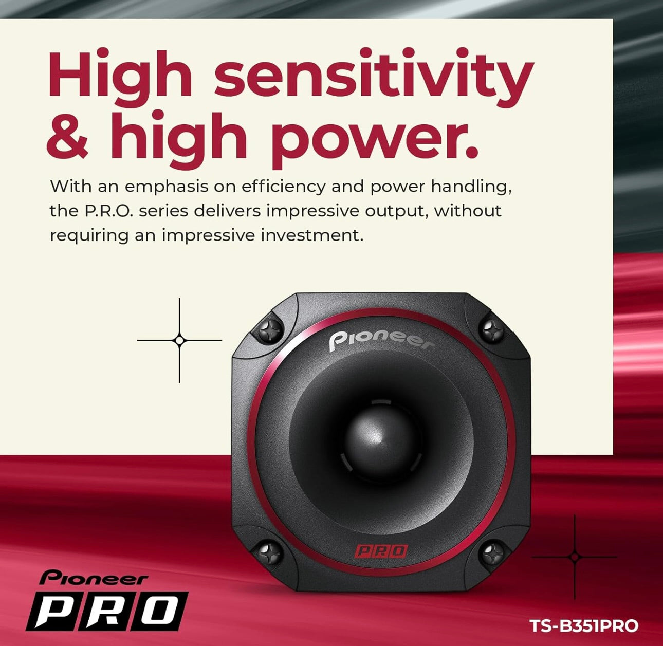 Pioneer TS-B351PRO, Car Audio Speakers, Full Range, Clear Sound Quality, Easy Installation and Enhanced Bass Response, 3-1/2” Speakers