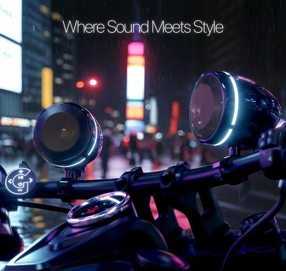 Motorcycle Bluetooth Speakers 4 Inch Motorcycle Radio with LED Ring
Waterproof 300W Speakers, Built-in Amplifier, USB/AUX,Wired Control, Great for Harley, ATV, scooters 4-Wheeler