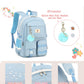 Backpack for girls Laptop Backpacks 15.6 Inch College Cute Bookbag Anti Theft Primary Elementary School Bag Casual Daypack for Teens Girl Women Students (Blue)
