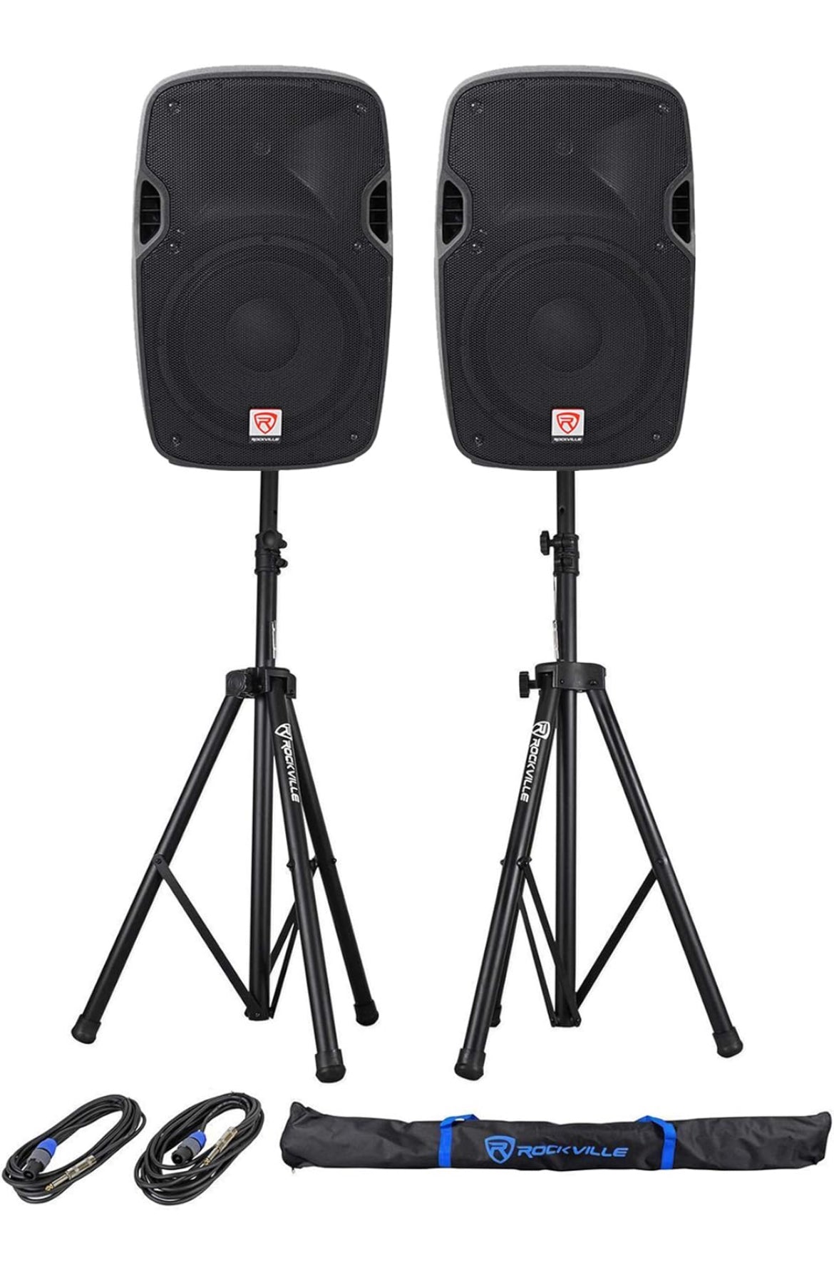 BUNDLE (2) Rockville SPGN128 12" 8-Ohm Passive 2400w DJ PA Speakers PACKAGED