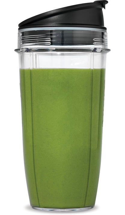 Nutri Ninja 24-Ons BPA-vrye Tritan-beker met Tuitdeksel, 2-pak, XSK2424, Versoenbaar met: BL45x/BL48x/BL49x/BL64x/BL68x/BN4xx/BN75x/BN8xx/BR6xx/ SS1xx/SS15x/SS3xx/SS4xx/CB1xx/CB3xx/CB4xx/TB3xx/TB4xx