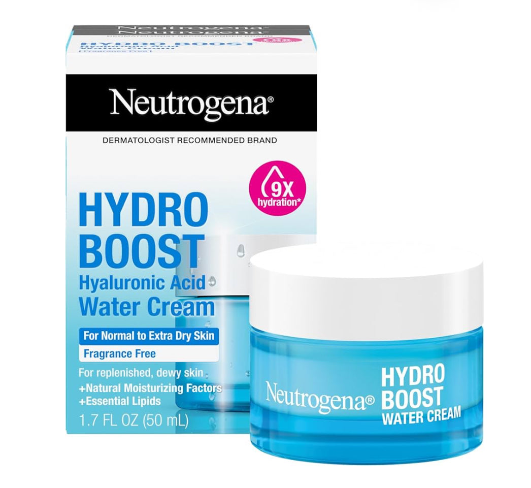 Neutrogena Hydro Boost Water Cream 72 uur-hidrasie-gesigbevogtiger (1.7 oz) & Proefgrootte Hydro Boost-hidrerende jelreiniger (0.5 fl oz)