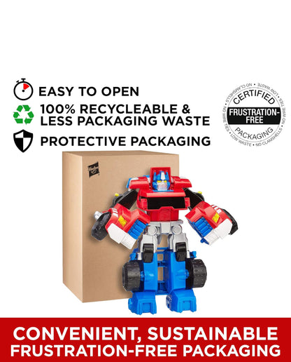 Transformers Playskool Heroes Rescue Bots Optimus Prime, 4.5-Inch Action Figure, Kids Converting Robot Toy, Ages 3+