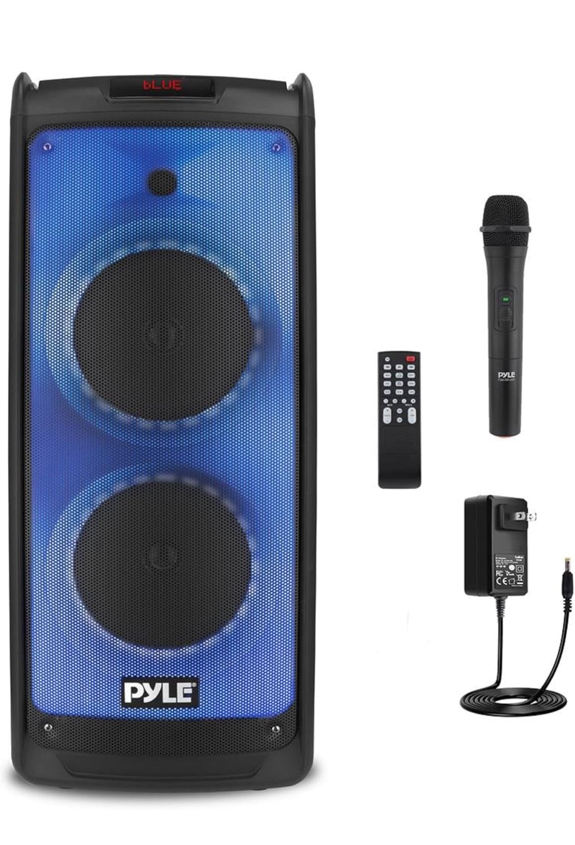 Draagbare Bluetooth PA-luidsprekerstelsel – 500W Herlaaibare Binne Buitestel met Dubbele 8” Woofer & Tweeter, Oudio-opname, Koordlose Mikrofoon, Vlammende Lig, Radio, MP3/USB/Mikro SD, Afstandsbediening