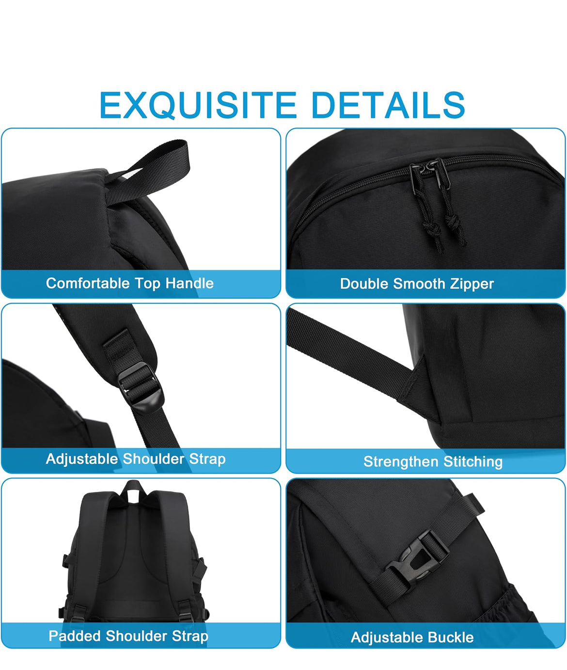 Laptop Backpack for Women, 15.6 Inch Work Laptop Bag Anti Theft Travel Backpacks Large School Bags Bookbag Casual Daypack Computer Bookbags for Teens Girls Students Black