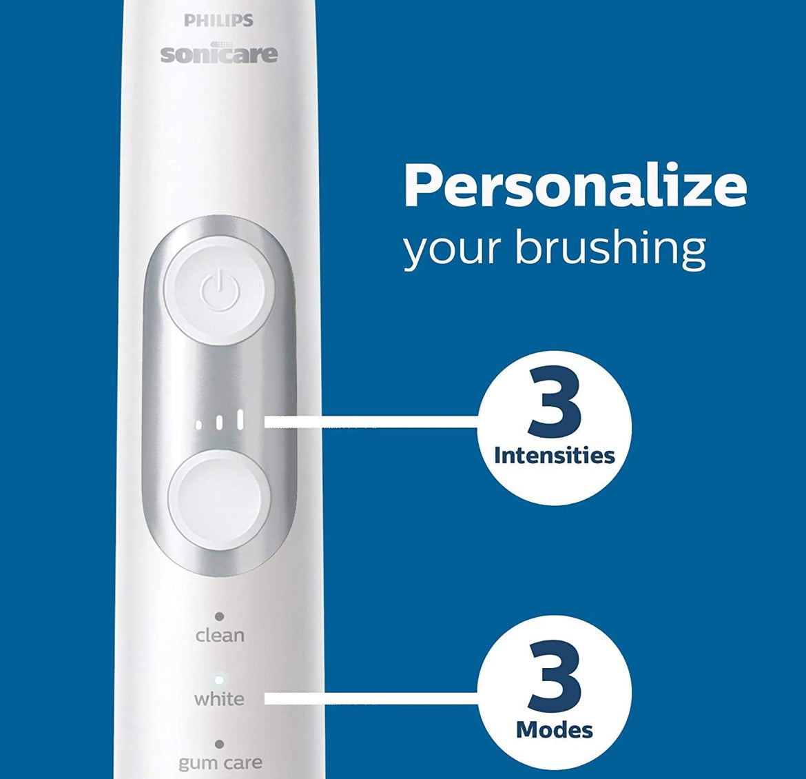 Philips Sonicare ProtectiveClean 6500 Herlaaibare Elektriese Tandeborsel, met Druksensor, 3 Skoonmaakmodusse - Wit (HX6462/05)
