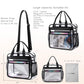 Clear Beach Bag Travel Tote Transparent Backpack for Women Girls Stadium Approved Crossbody Messenger Shoulder Handbag
