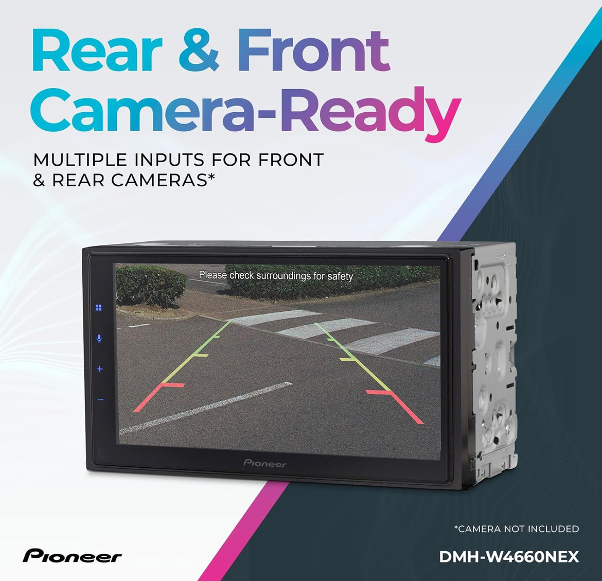 Pioneer 6.8" Capacitive Touchscreen Double Din Car StereoDigital Multimedia Receiver, Wireless CarPlay & Android Auto, Amazon Alexa, Bluetooth, HD Radio, Backup Cam, Hi-Volt RCA