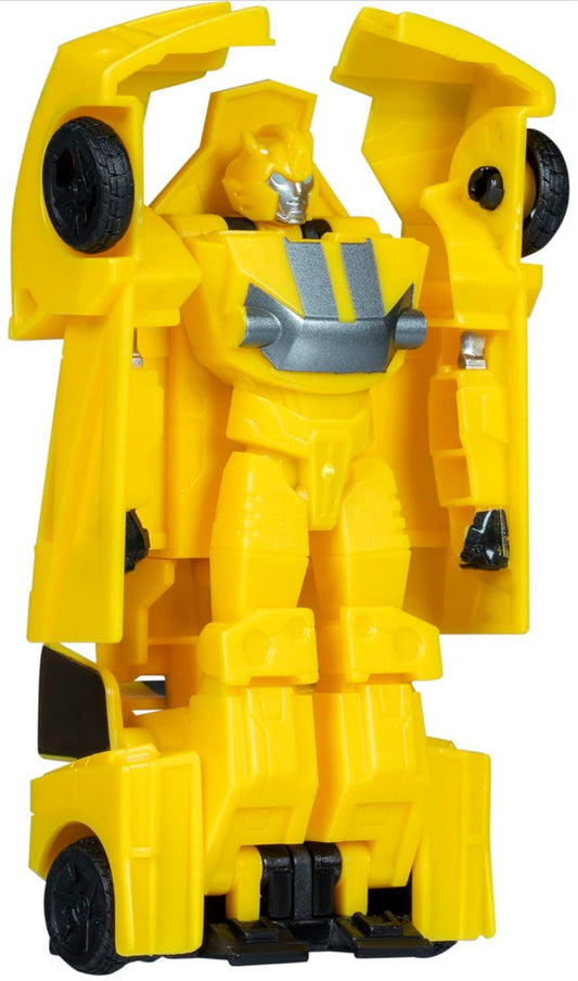 Transformers EarthSpark 1-Step Smash Changers Bumblebee 4-duim Aksiefiguur, Robot Speelgoed vir Seuns en Meisies 6 en Ouer