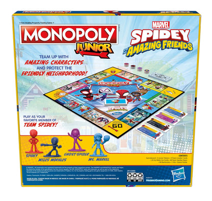 Monopoly Junior: Marvel Spidey and His Amazing Friends Edition Board Game w/ Artwork from The Animated Series