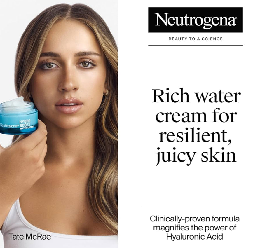 Neutrogena Hydro Boost Water Cream 72 uur-hidrasie-gesigbevogtiger (1.7 oz) & Proefgrootte Hydro Boost-hidrerende jelreiniger (0.5 fl oz)