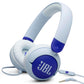 JBL Junior 320 - Wired on-Ear Kids Headphones Safe Sound (<85dB), Built-in mic, Fit for Kids and Customizable with Included Stickers (Blue)