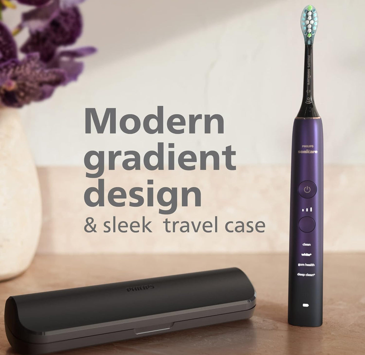 PHILIPS Sonicare 9000 Special Edition Herlaaibare Tandeborsel, Swart/Pers (HX9911/91)