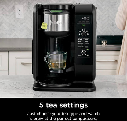 Ninja Warm- en Koue-broustelsel, Tee- & Koffiemaker, met Auto-iQ 1,5 liter Termiese Kan (Swart) CP307