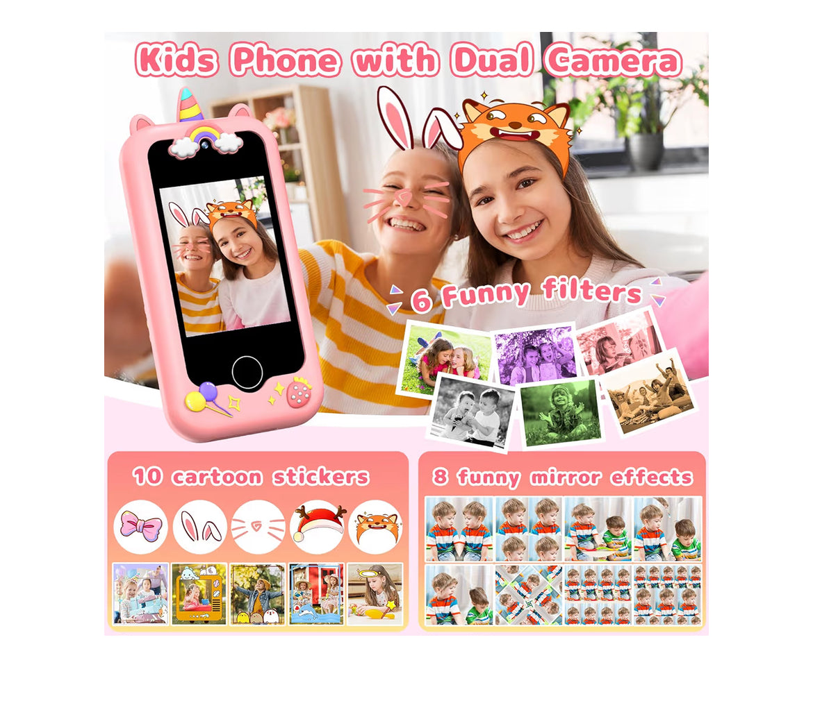 Kids Smart Phone Learning Educational Toy Pretend Play Phones with Educational Games