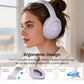 HT3 Hybrid Noise Cancelling Headphones, 90H Battery Life Over Ear Bluetooth 6.0 Foldable Headset, AI Voice Assistant - Light Purple
