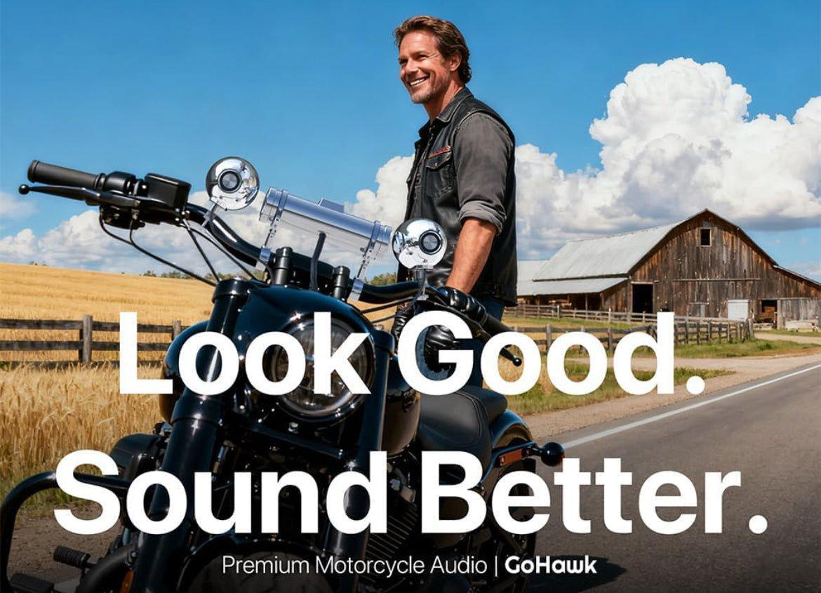 Bluetooth Motorcycle Speakers Waterproof 8-Speaker Radio 600W Aluminum Sound Bar, 4.25" External Speakers, LED light, FM Radio/USB/AUX, Remote Control, Perfect for Harley ATV