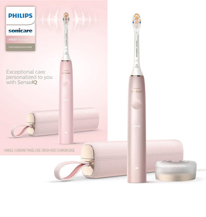 Philips Sonicare 9900 Prestige Herlaaibare Elektriese Kragtandeborsel met SenseIQ - (Pienk)
