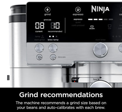 Ninja Espressomasjien, Luxe Café Premier Reeks, Drupkoffiemaker en Vinnige Koue Brou vir Cappuccino's en Lattes, Suiwel of Nie-Suiwel (ES601)