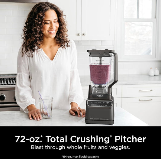 Ninja Blender, Kombuisstelsel vir-Smoothie, Bevrore, Uittreksel, Kap & Deeg, Kan, 8-koppie Voedselverwerker Totale Verpulering, 1200 Watt, BPA Vry -Donkergrys - BR601AMZ