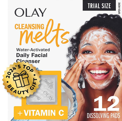 Olay Gesigbevogtiger, Regenerist Micro-Sculpting Room Velversorging (1.7 oz) & Proefgrootte Vitamien C-Reinigingsmelts, Watergeaktiveerde Gesigwas (12 ct)