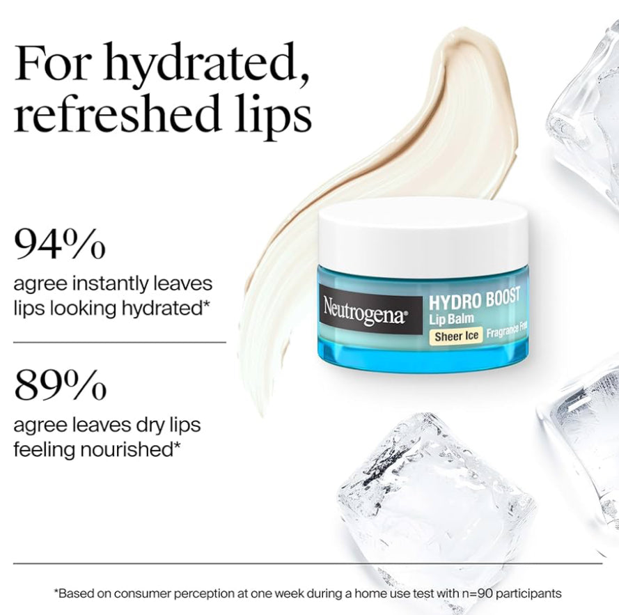 Neutrogena Hydro Boost Hialuronsuur, Ongeparfumeerde Lipbalsem Ice Nude Soet Suiker Geur Vry van Geurmiddels