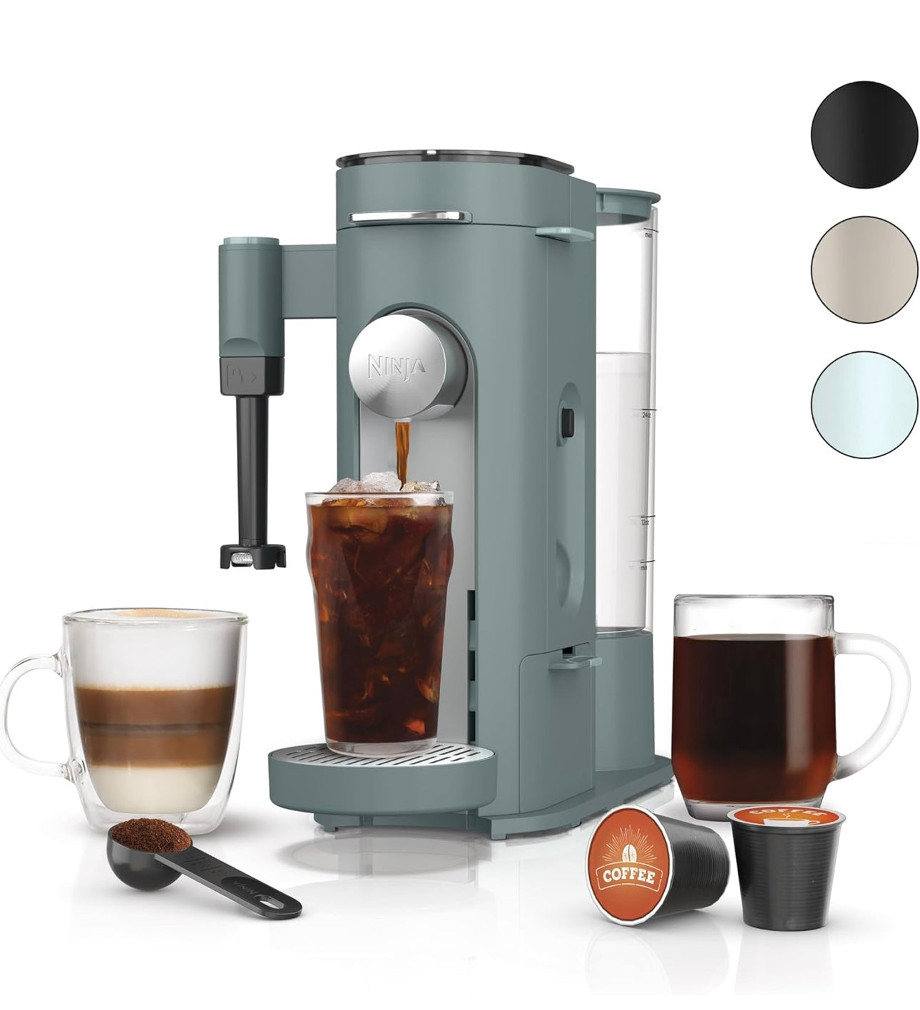 Ninja Pods & Grounds Specialty Single-Serve Coffee Maker, K-Cup Pod Compatible- Sage Green (PB051SG)