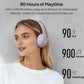 HT3 Hybrid Noise Cancelling Headphones, 90H Battery Life Over Ear Bluetooth 6.0 Foldable Headset, AI Voice Assistant - Light Purple