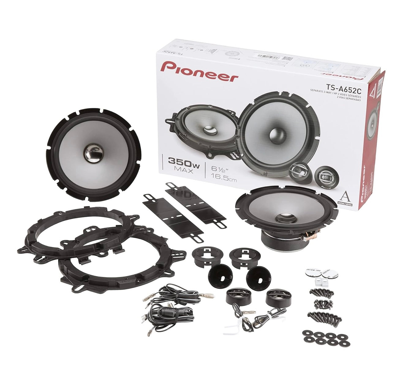 PIONEER TS-A652C, 2-rigting motorluidsprekers, volle omvang, helder klankgehalte, maklike installasie en verbeterde bassreaksie, 6.5” luidsprekers