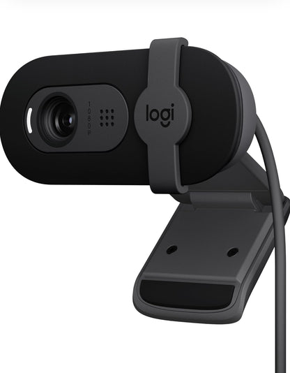 Logitech Brio 101 Full HD 1080p Webkamera vir Vergaderings, Stroom, Rekenaar, Skootrekenaar, PC - Ingeboude Mikrofoon, Luik, USB-A, Teams, Zoom - Swart
