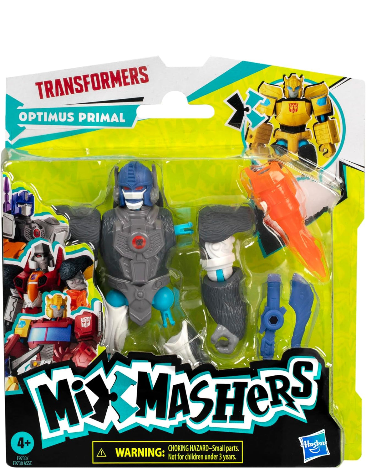 Transformers MixMashers Optimus Primal Custom Mix-and-Match Action Figure & Accessories, 5-Inch-Scale (12 cm) Robot Toys for Kids Ages 4+