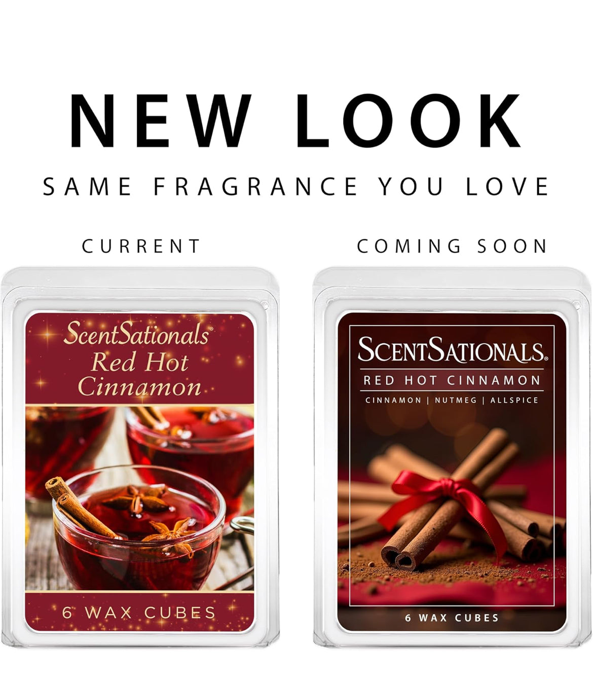 Scentsationals Wax Melts, Wax Cubes Strong Scent - Cozy Treats Collection Red Hot Cinnamon - 10oz (24-Cubes)