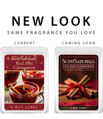 Scentsationals Wax Melts, Wax Cubes Strong Scent - Cozy Treats Collection Red Hot Cinnamon - 10oz (24-Cubes)