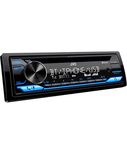 JVC KD-T720BT - CD-motorradio, enkel-din, Bluetooth-klank en handvrye oproepe met eksterne mikrofoon, CD, MP3, USB, AUX-invoer AM/FM-radio, hoëkragversterker, Amazon Alexa-stembeheer