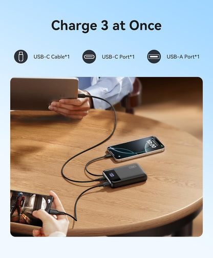 INIU 45W Draagbare Laaier, Kleinste 20000mAh Kragbank met Ingeboude USB-C Kabel, Vinnig Laaiende USB C In&Uit Battery Pak, Reisfoonlaaier vir iPhone 16 15 Samsung S25 S24 Google iPad ens.