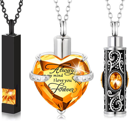 Elegante Kremasie-kis Ketting Vertikale Balk Sirkoon Hart Kristal Vlekvrye Staal Gedenkhangertjie