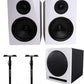 Rockville 2 APM6W 6.5" Powered Studio Monitors+Active 10" Subwoofer+Stands+Pads