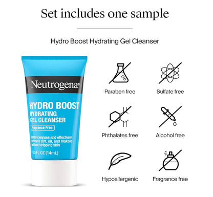 Neutrogena Hydro Boost Water Cream, 72 Uur Hidrasie m/ Hialuroonsuur 1.7 oz. & Proefgrootte Hydro Boost Hydrating Gel Reiniger (0.5 fl oz)
