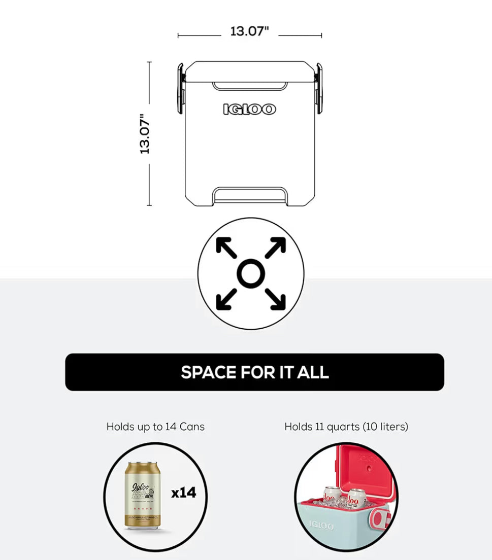 Igloo Tag Along Too Hard-Shell Insulated Cooler Portable Picnic Outdoor - (Mist)