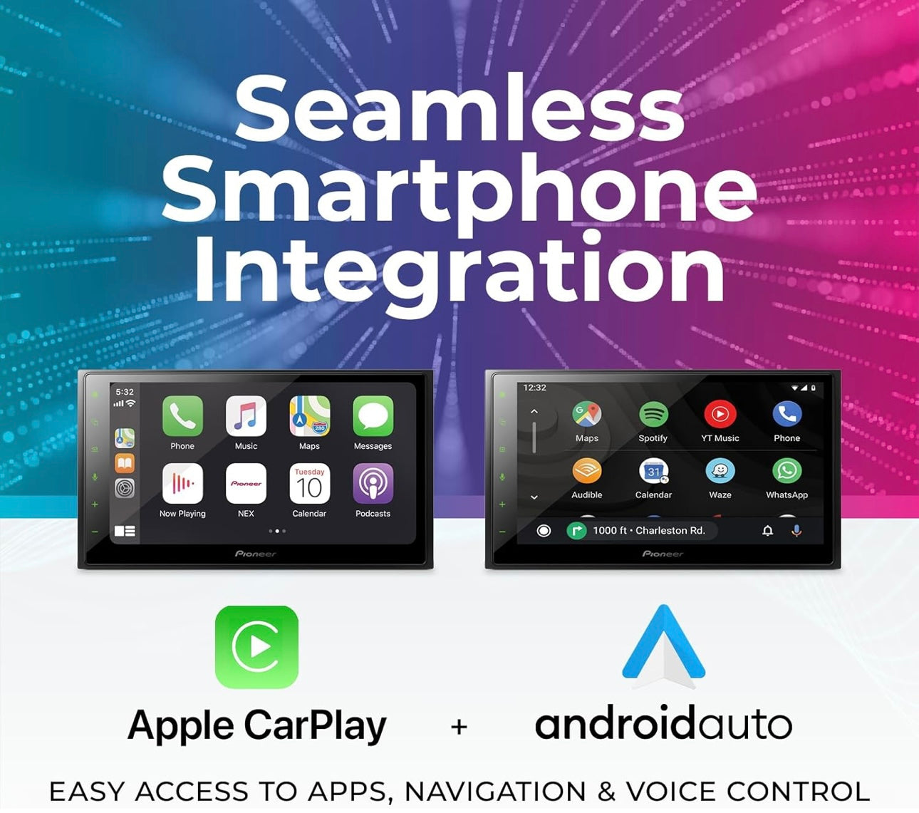 Pioneer DMH NEX Digitale Multimedia-ontvanger, met Apple CarPlay, Android Auto, Amazon Alexa Bluetooth en Agteruitry-kamera-versoenbaarheid, 6.8” Kapasitiewe Raakskerm
