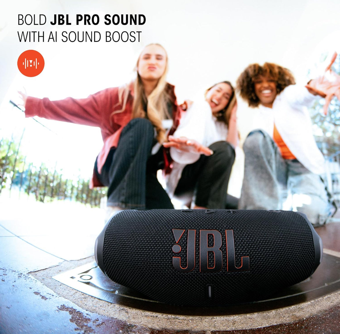 JBL Charge 6 - Portable Waterproof & Drop-Proof Bluetooth Speaker with a Sturdy/Removable Carrying Strap (Blue)
