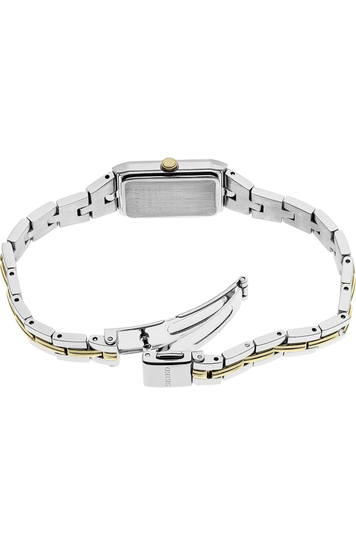 SEIKO Juweel-geïnspireerde Vlekvrye Staal Horlosies met Opvoubare Armband en Krapbestande Hardlex Kristal, 30m Waterbestand - Swart